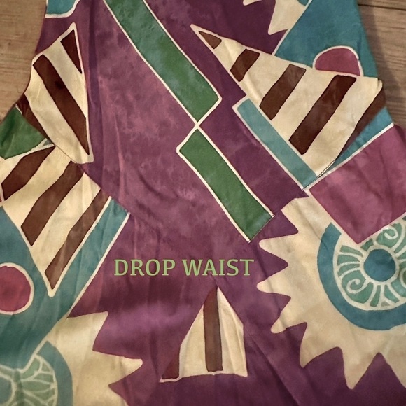 VTG Hawaiian Dress Womens S Drop Waist Batik - Picture 4 of 9